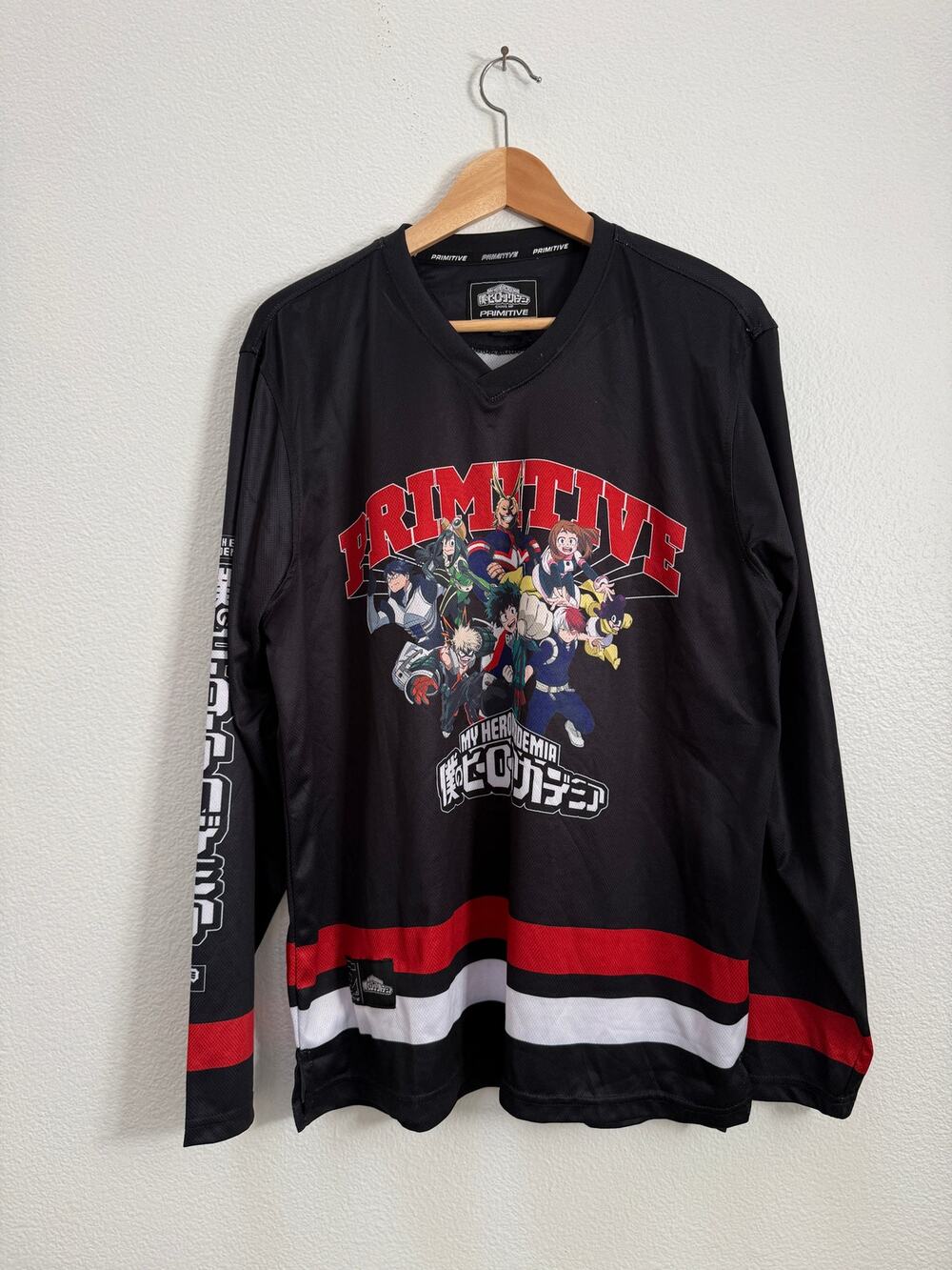 Primitive x My Hero Academia Long Sleeve Jersey Mesh Black Size Large